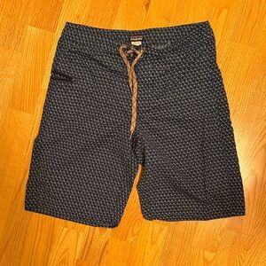 Patagonia Boy's Patterned Swim Shorts - Blue Geometric Shapes